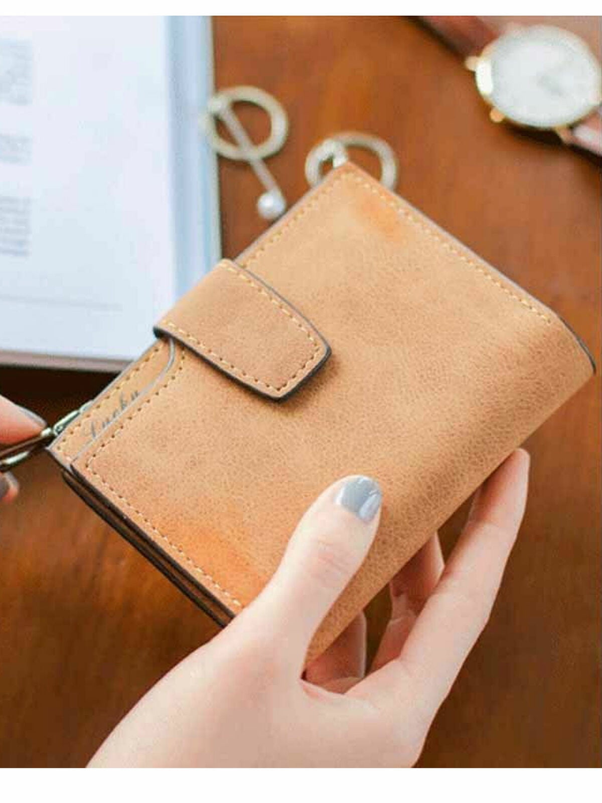 Women's Short Small Wallet Leather Folding Coin Card Holder Money Purse