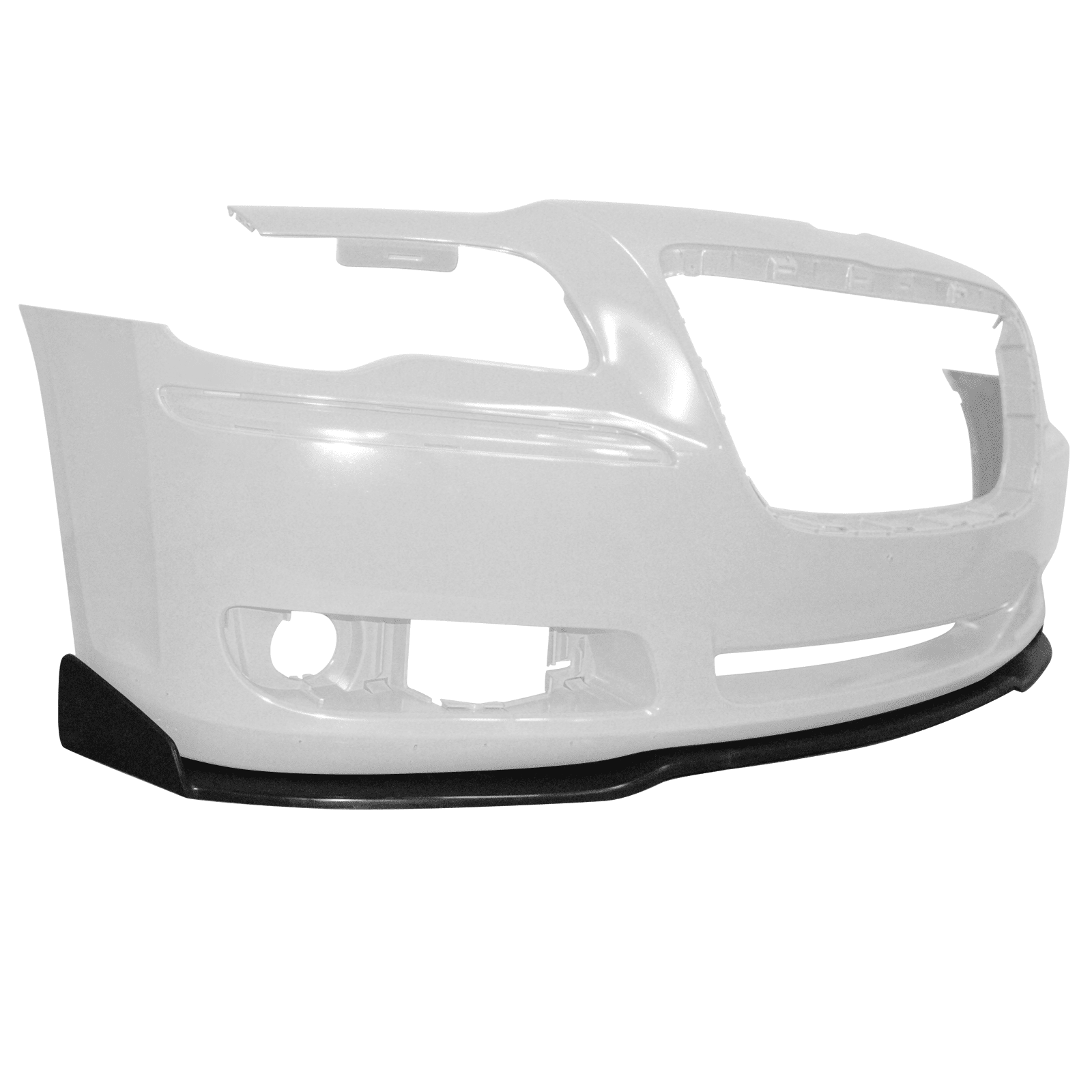 Ikon Motorsports Compatible with 2011-2014 Chrysler 300 IKON 3PCS Style Front Bumper Lip Splitter PU Unpainted Black
