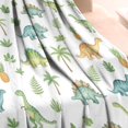thumbnail image 3 of White Dinosaurs Palms Pineapples Pattern Blanket,Comfortable Soft Lamb Wool Throw Blanket,All Season,Warm Lightweight Blankets for Sofa Bed Couch Living Room Chair,30"x40", 3 of 4
