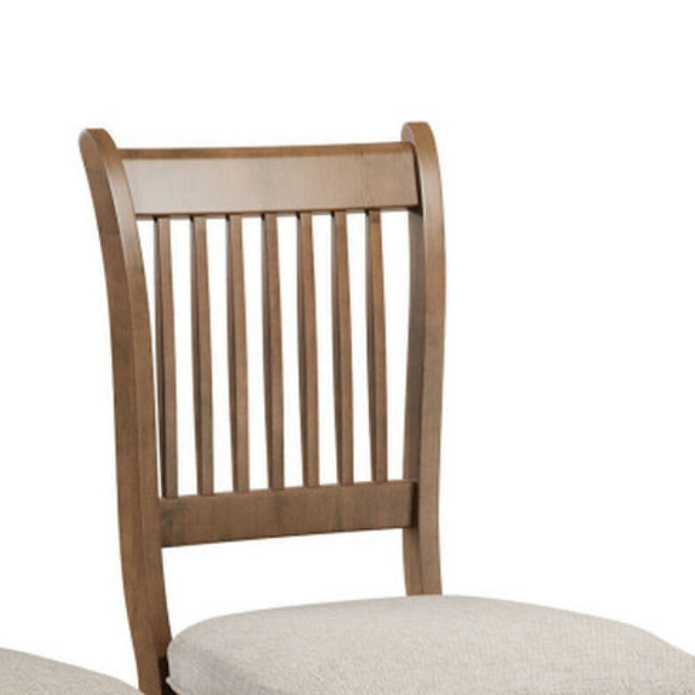 Demi Bonn Set of 2 Farmhouse Upholstered Dining Chair with Rubberwood Legs for Dining Room Living Room, Brown