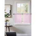thumbnail image 3 of Pink White Stripe Tier Curtains 24 Inch Length,Sheer Curtains for Bedroom Living Room Window Modern Minimalist Geometric Striped Small Half Window Kitchen Curtains & Drapes 27.5"x24" 2 Panels, 3 of 6