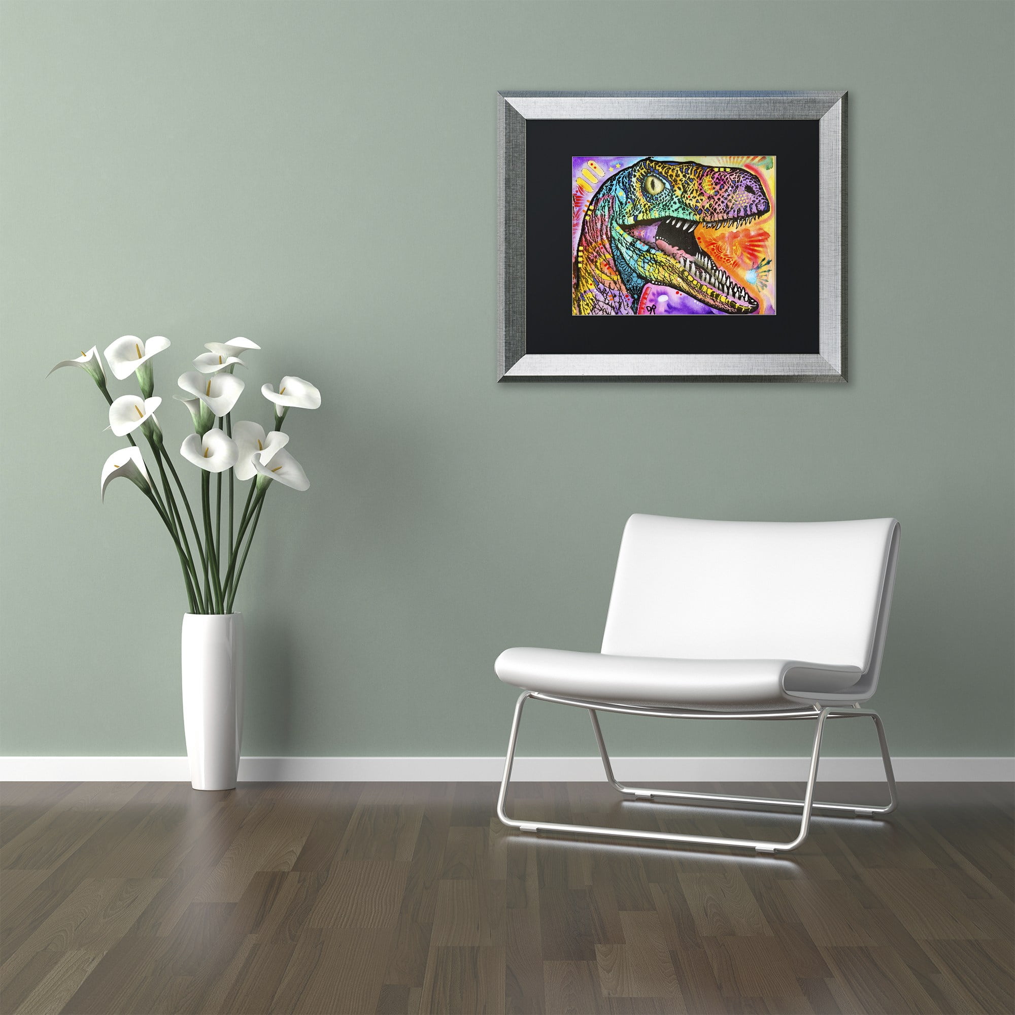 Trademark Fine Art "Raptor" Canvas Art by Dean Russo, Black Matte, Silver Frame