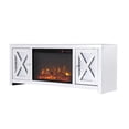 thumbnail image 5 of Elegant Decor Modern 2 Door 59" Clear Mirrored Faux Log Fireplace TV Stand, 5 of 10