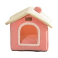 thumbnail image 2 of Cama para gatos semicerrada, nido para perros y gatos, lavable, repetición, camas para perros relajantes y acogedoras, casa para gatos para cachorros, Rosa, 2 of 10