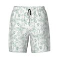 thumbnail image 4 of Lsque Mens Swim Trunks Leaf Print Pattern - Bathing Suit Compression Liner - Beach Swim Shorts Swimwear - (S-3XL) - Stretch Quick Dry -Small, 4 of 9