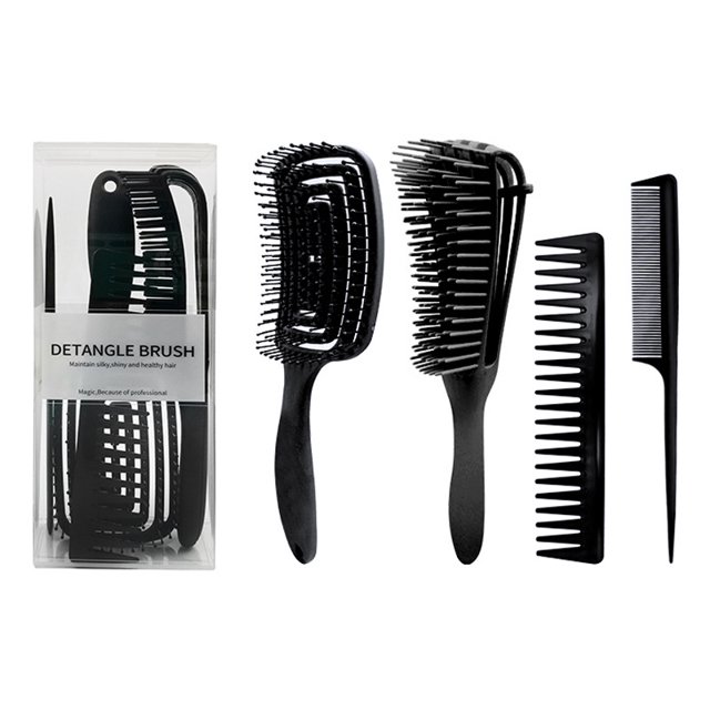Juego de cepillos para el cabello de 4 piezas, cepillos profesionales para peinar el cabello, cepillos para cabello rizado natural, cepillo antiestático para desenredar el cabello, cepillo de masaje Sailing Electrónica