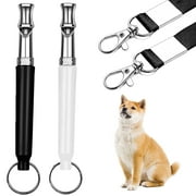 Howan Dog Whistle,Adjustable Pitch for Stop Barking Recall.Training-,Professional.Dogs Training,Whistles, Tool for with Free.Black.StrapLanyard2Pack