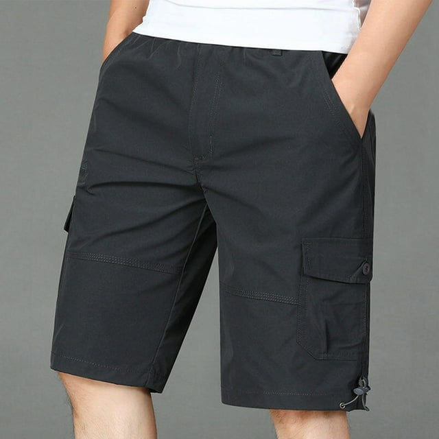 Cheap Shorts for Men, Mens Lounge Shorts Short Shorts for Men Mens Lightweight Cargo Shorts Elastic Waist Shorts Men Cool Shorts, Gray, XXL