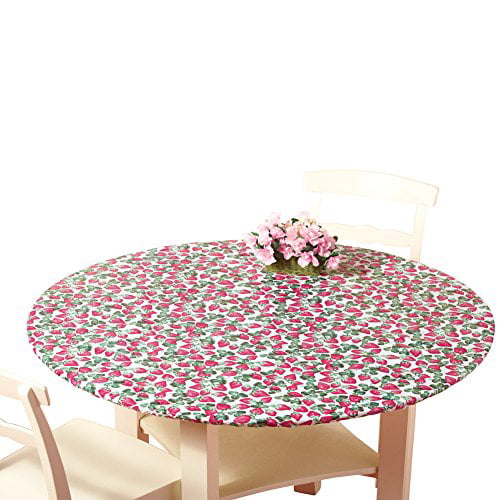 Collections Etc Fitted Elastic Table, Elasticized Table Cover Round
