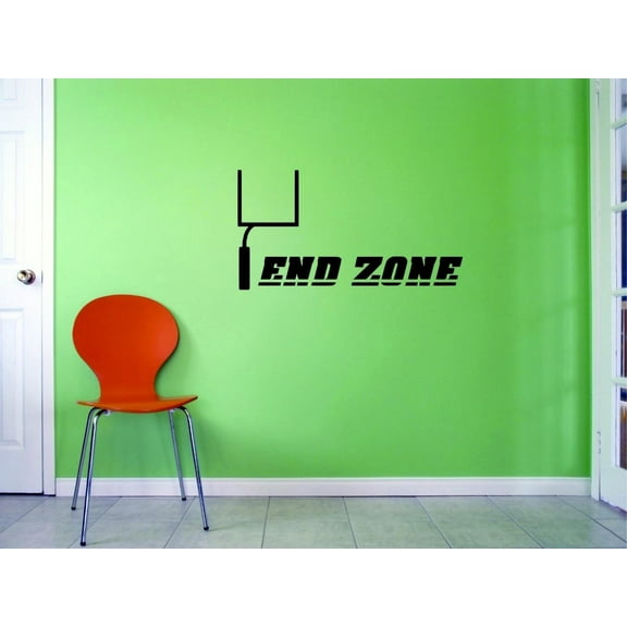 Custom Decals End Zone Wall Art Size: 8 X 20 Inches Color: Black