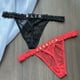 thumbnail image 2 of Tanga con letras de cristal y nombre personalizado, bragas de Bikini de encaje, Tanga de cintura baja, joyería corporal Sexy para regalo de esposa, 2 of 5