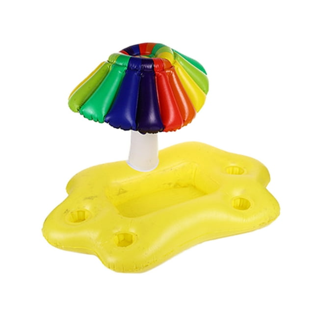 TISHITA Inflatable Drink Holder Drink Pool Floats Cup Holder Floats Inflatable Floating Rainbow Umbrella