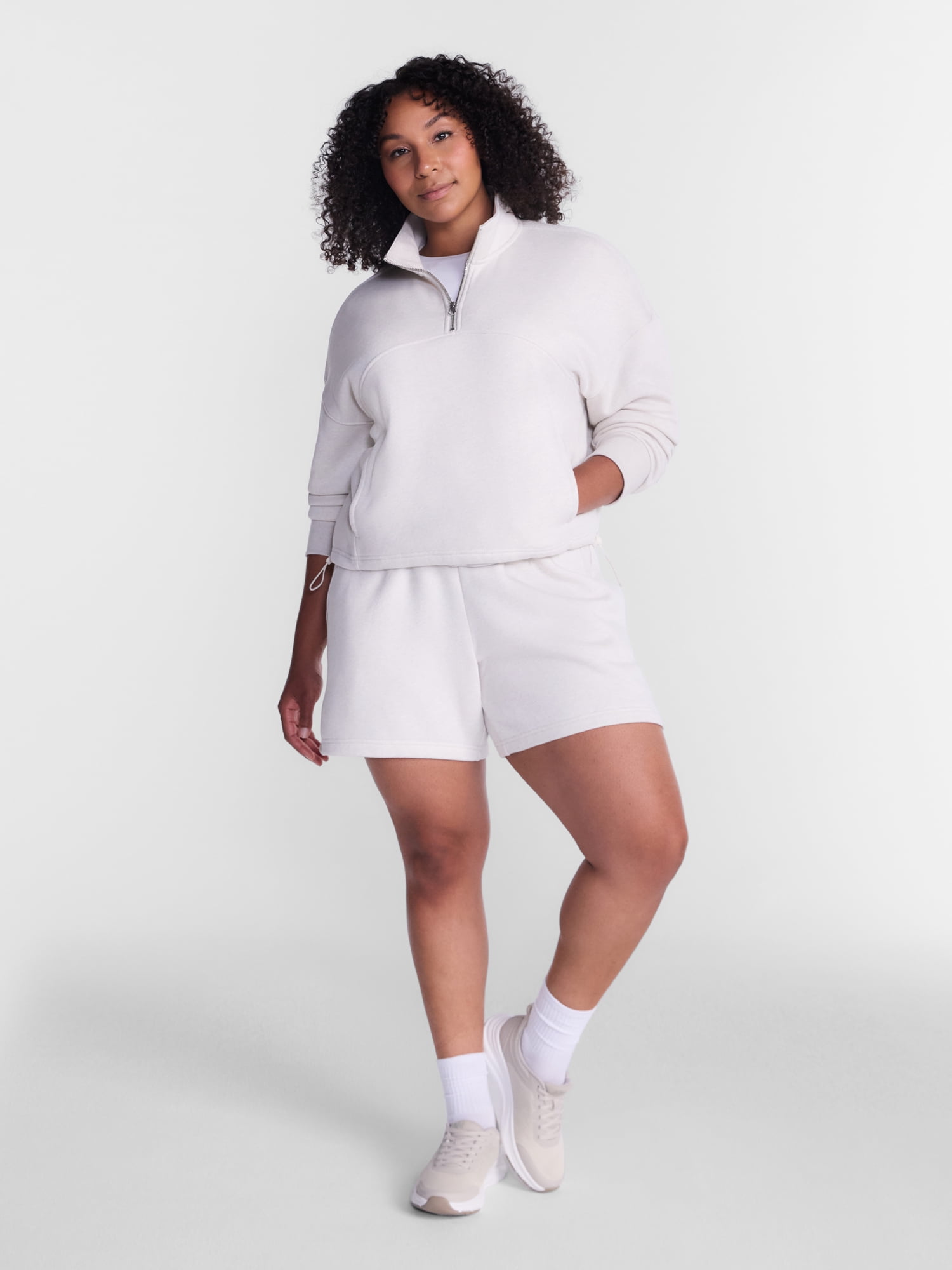 Athletic Works Women's Pull On Fleece Shorts, 6" Inseam, Sizes XS-XXXL