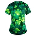 thumbnail image 3 of Womens Nursing Uniform Tops St Patricks Day Short Sleeve V Neck Shamrock Print Scrubs Casual Workwear Shirt with Pockets 2026 Turquoise L, 3 of 3