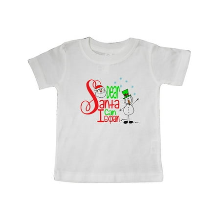 

Inktastic Dear Santa I Can Explain Cute Snowman and Snowflakes Gift Baby Boy or Baby Girl T-Shirt