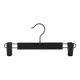 thumbnail image 2 of Perchas para pantalones, perchas para faldas, 5 paquetes de perchas para pantalones de vestir de plástico negro con clips grandes antideslizantes, 2 of 5
