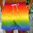 thumbnail image 4 of Pitauce Summer Swim Trunks for Men Gradient Color Breathable Quick Dry Plus Size Board Swim Shorts Elastic Waist Drawstring Beachwear with Pocket, 4 of 7