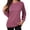 Hot Pink, variant on Womens Blouse Long Sleeve Crew Neck Solid Color Casual Loose Fit Waffle Knit Top Womens Going Out Basic Casual Tops S-2XL