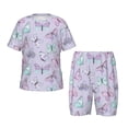 thumbnail image 1 of Fotbe Purple Butterfly Pijama Estampada de 2 Piezas para Niños – Ropa de Dormir de Manga Corta Cómoda para Niños y Niñas, Camiseta y Shorts de Algodón-XX-Large, 1 of 6
