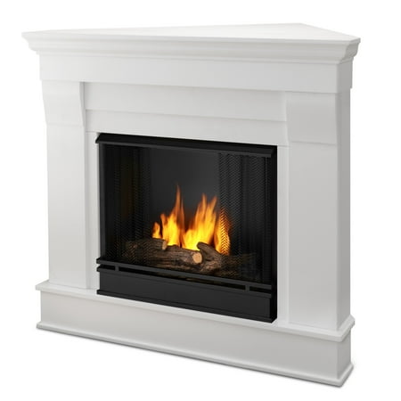 Real Flame Chateau Corner Ventless Gel Fireplace White Walmart Com