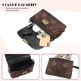thumbnail image 5 of SCRAWLGOD Floral Leaf Print Brown Crossbody Bags for Women Trendy, PU Leather Shoulder Handbags, Purses for Women with Detachable Chain Strap, 5 of 7