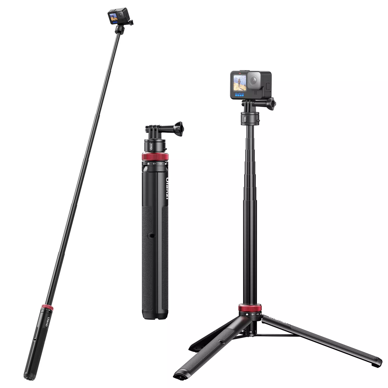 Ulanzi Go Quick II 1.4m Extendable Tripod – Magnetic Quick-Connect Tripod for GoPro Hero 12-5, Insta360 & DJI Action Cameras