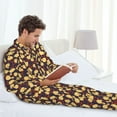 thumbnail image 5 of KLL Cute Small Farm Birds Sleepwear Mens Flannel Pajamas,Long Cotton Pj Set, 5 of 7