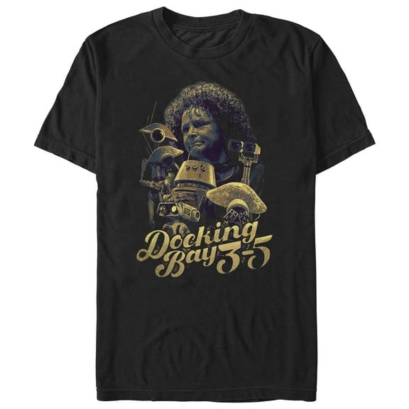 Men's Star Wars: The Book of Boba Fett Peli Motto Docking Bay 3-5  Graphic Tee Black Small