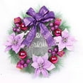 thumbnail image 3 of Puwuzcl Purple Christmas Wreath - 11.81in Festive Door Wreath with Purple Bow, Flowers & “Merry Christmas” Accent for Indoor/Outdoor Holiday Decor, 3 of 4