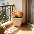 thumbnail image 6 of SouMaox Plastic Flower Pots for Indoor Flowers, Square Planter with Drainage Tray for Gardening, Imitation Ceramic, 5.91" x 7.87" x 7.87" Beige, 6 of 6
