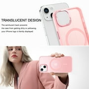BENTOBEN Case for iphone 13/ iphone 14, 6.1 inch Slim Translucent Matte Magnetic Shockproof Protective Anti Slip Case for iphone 13/14 6.1 Pink