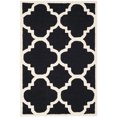 thumbnail image 6 of SAFAVIEH Cambridge Justine Geometric Quatrefoil Wool Area Rug, Black/Ivory, 8' x 8' Square, 6 of 11