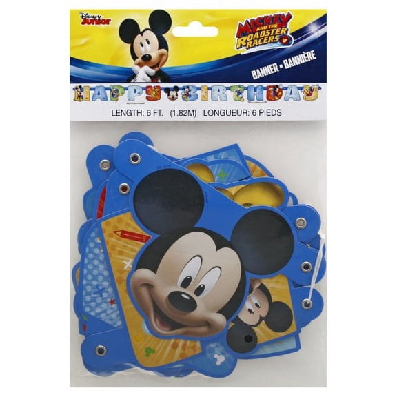Unique Mickey Roadster Jointed Party Banner Large