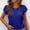 Blue, variant on ECZHAW Shirts for Women Ruffle Cap Sleeve Dressy Tops Work Office Pleated Round Neck Blouses Summer Basic Tees