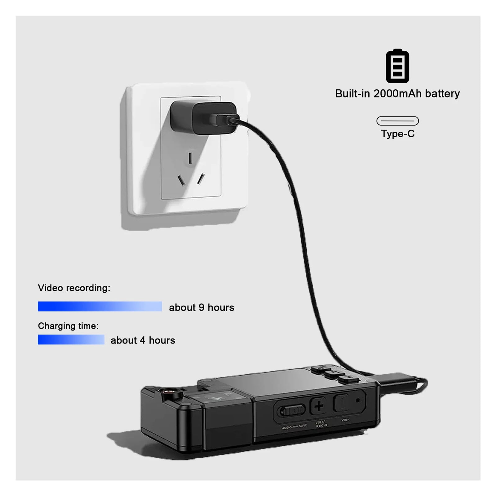 A38 Portable Mini Body Camera 1080P HD IR Night Vision Sports Action DV Cameras 2000mAh Long Time Video Recording