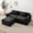 Black1 + Corduroy, variant on Modular 2 Seat Loveseat Boneless Sofa, Cloud Sectional Couch with Deep Seat, Modern Modular 2-Seat Sofa Couch with Throw Pillows Corduroy Fabric Camel