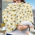 thumbnail image 3 of Renewold Baby Car Seat Cover Cute Carseat Canopy for Babies Boys Girls Multi-Use Nursing Breastfeeding Covers Nursing Scarf Halloween Decoration, Bee Print Sunflower Yellow, 3 of 7