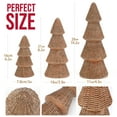 thumbnail image 3 of Ayieyill 3pcs Tabletop Christmas Tree Woven Resin Christmas Trees for Christmas Decor Indoor, Christmas Table Decor, Khaki, 3 of 8