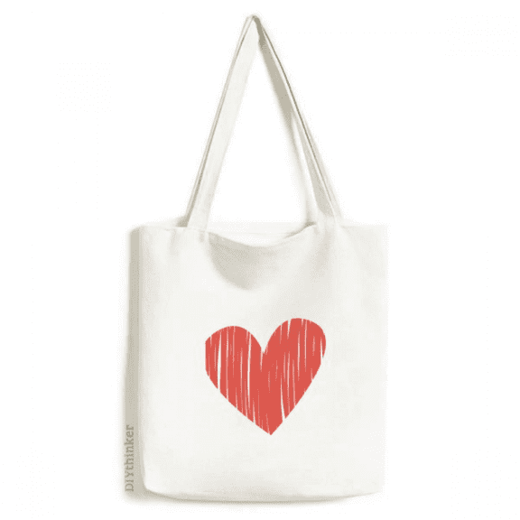 Heart Graffiti Valentine's Day Tote Canvas Bag Shopping Satchel Casual Handbag