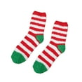 thumbnail image 2 of GZEFJRQM 6 Pairs Fluffy Socks Womens Casual Warm Winter Socks Red Green Color Block Soft Plush Christmas Socks Clearance Sale Cozy Socks Christmas Gifts, 2 of 7