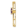 thumbnail image 2 of Auriga 14k Yellow Gold Amethyst and Diamond Cross Chain Slide Pendant for Women (L-26.75mm, W-20mm), 2 of 6