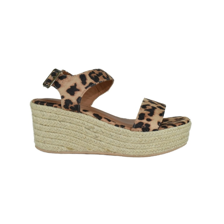 City classified leopard best sale wedges