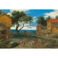 thumbnail image 2 of Adriaen van Stalbemt 18x13 Gold Ornate Wood Frame and Double Matted Museum Art Print Titled - Travellers in a Landscape with Buildings, 2 of 4
