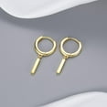 thumbnail image 5 of Solid 925 Sterling Silver Bar Drop Hoop Earrings for Women Teens Minimalist Bar Hoop Earrings Huggie, 5 of 13