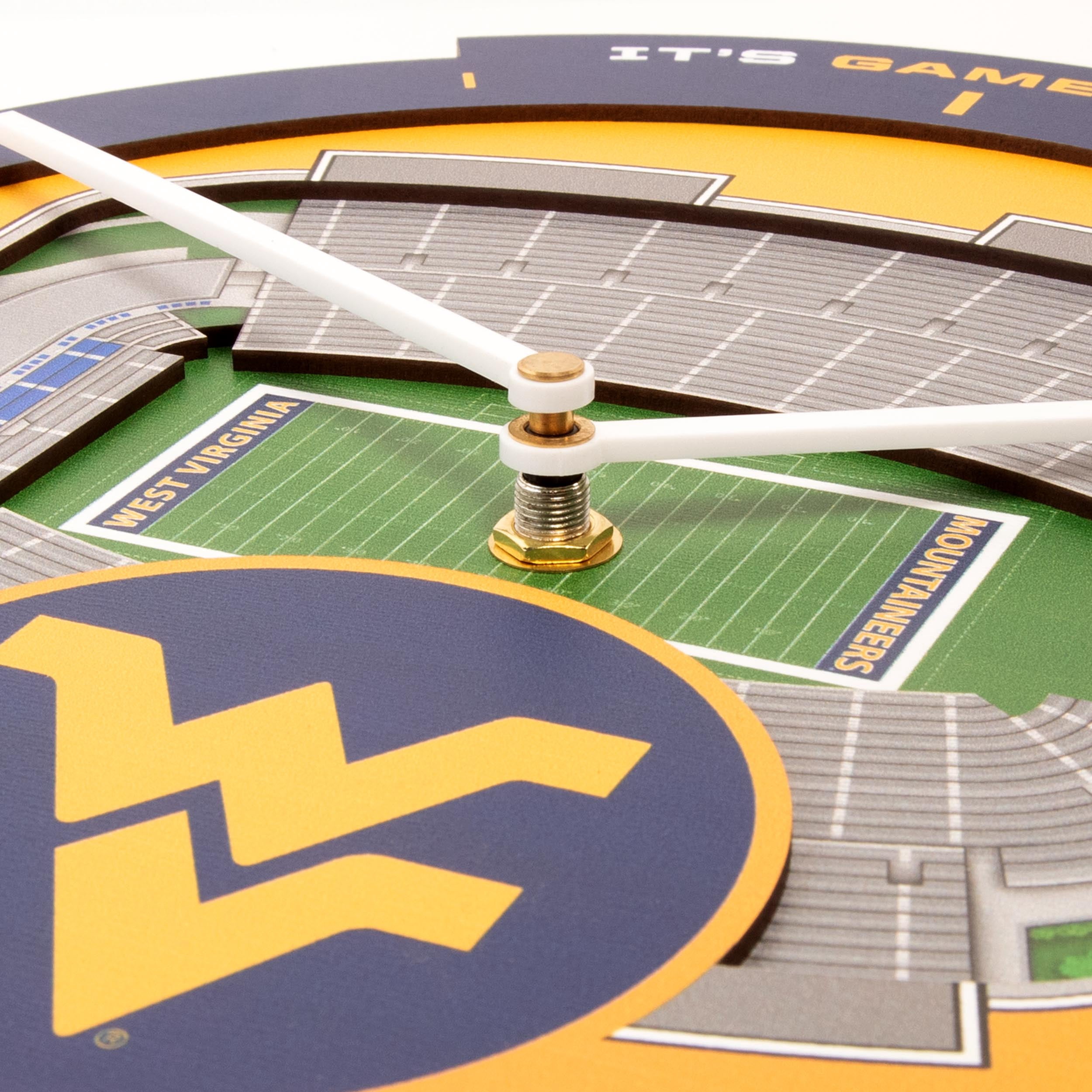 YouTheFan NCAA West Virginia Mountaineers Stadiumview 3D Wall Clock