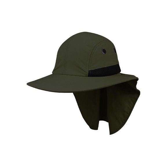 Casquette de Soleil en Microfibre à Grand Visière - Olive