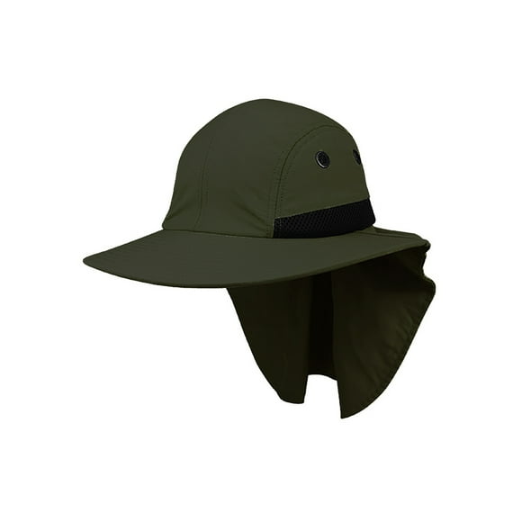 Large Bill Microfiber Sun Cap - Olive