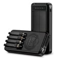 thumbnail image 1 of Outdoor Solar Portable Power Bank with Wireless Charging, Built-in 4 Cables, 10000mAh Battery, IP65 Waterproof, Dustproof, Digital Display power, LED Flashlight, High Conversion efficiency, 1 of 6
