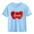 thumbnail image 2 of Nilvkv Girls Tee Shirts, Shirts for Girls, Sweet Print Short Sleeve Cotton Top Casual Summer Blue 9-10 Years, 2 of 8