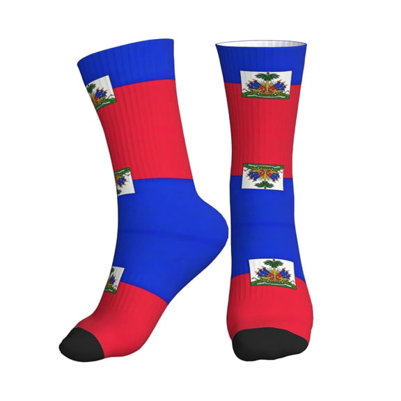 Mens Crew Socks Womens ?haitians Flag Workout Training Athletic Socks